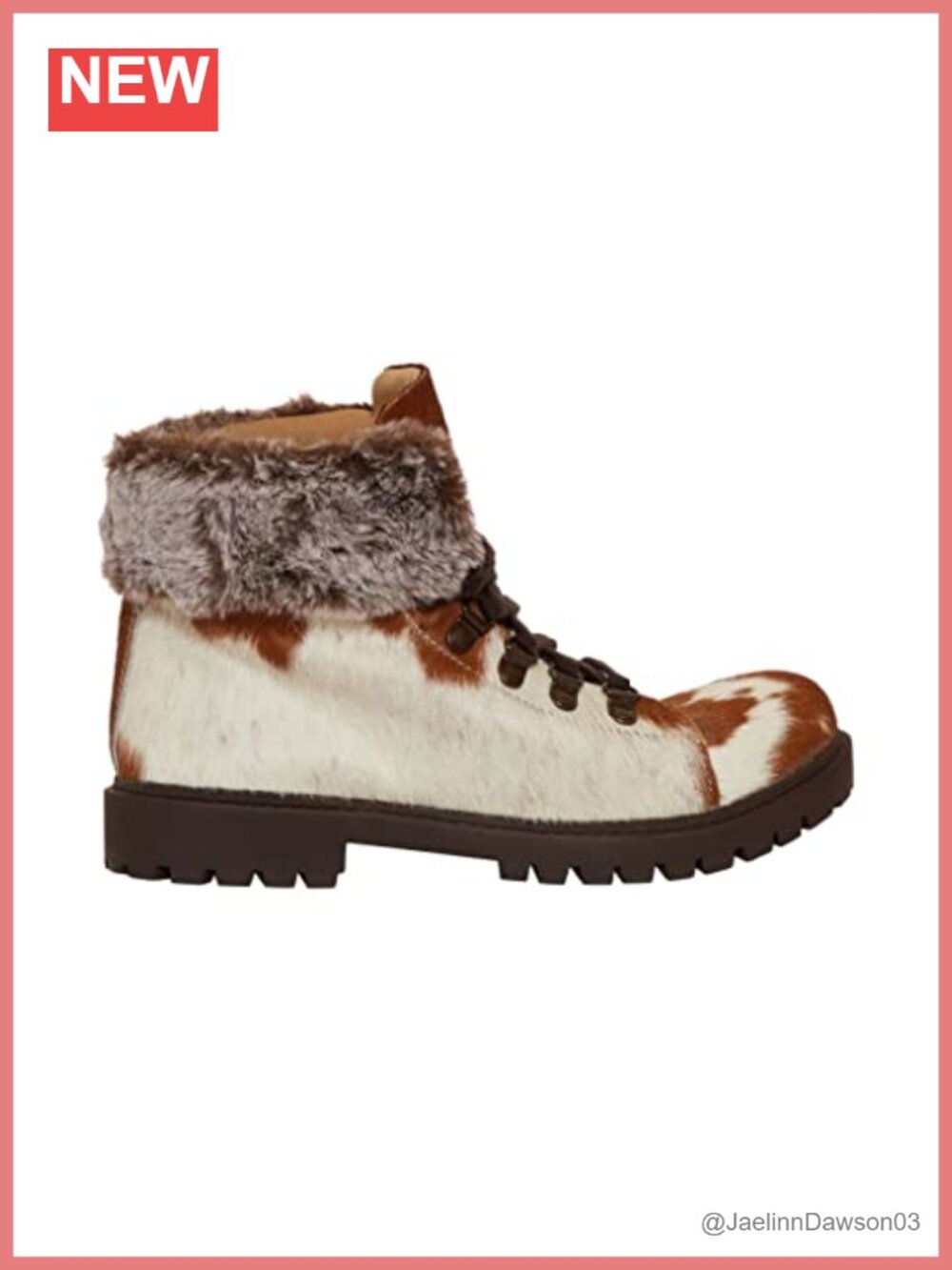 Myra Bag Beaver Fur Leather Ankle Boots Lace Up Winter Shoes